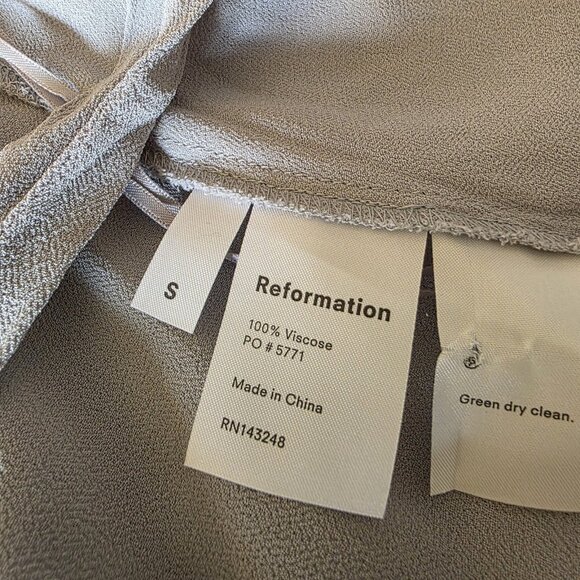 Reformation Winslow Wrap Maxi Dress Fog Gray Size S Kimono Sleeve Boho Long Gown - Picture 6 of 16